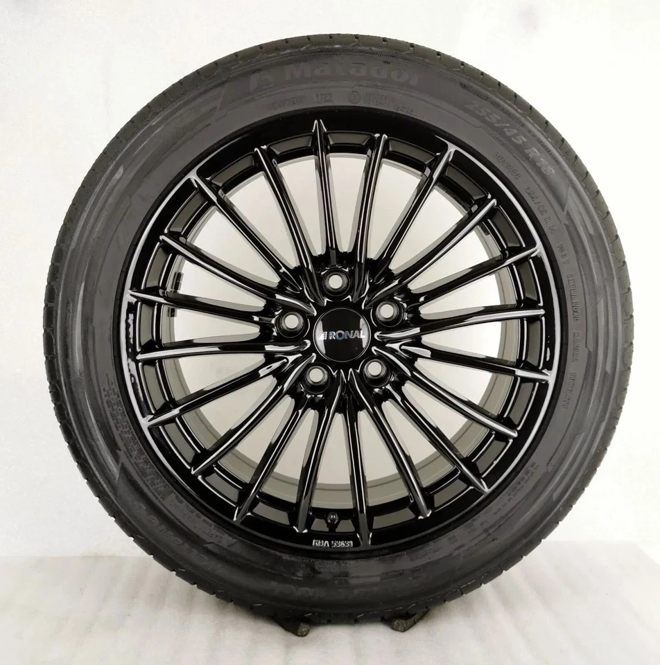 VW Bus T5 T6 T6.1 Ronal R68 8Jx18 Et 42 Schwarz Glanz 255/45R18 103Y Matador - Bild 2 von 4