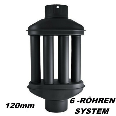 Warmlufttauscher 120 mm Schwarz Rauchgaskühler Rauchrohr Abgaswärmetauscher