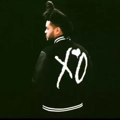 The Weeknd XO Bomber Jacket Black Wool Varsity Leather Sleeves