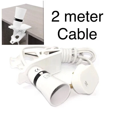 ELPINE Heavy Duty Multipurpose Clip On Light With 2m Cable Plug Fitted Suits Brand New