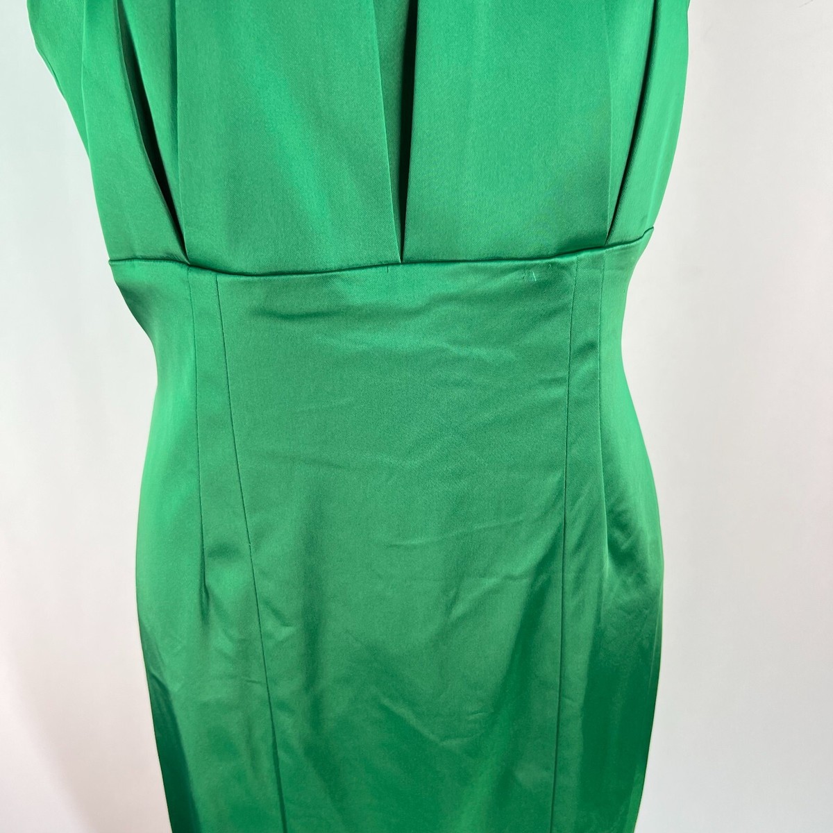 calvin klein green pleated dress Calvin Klein Aerowash Long Sleeve Pleated Midi Dress in Green