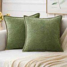 MIULEE Pack of 2 Couch Throw Pillow Covers 18" x (Pack 2), Sage Green