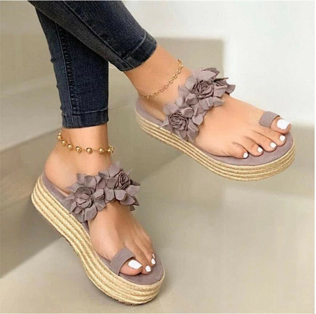 ⭐WOMEN CASUAL DAILY FLOWER SLIP ON PLATFORM SANDALS - ORIGINAL ...