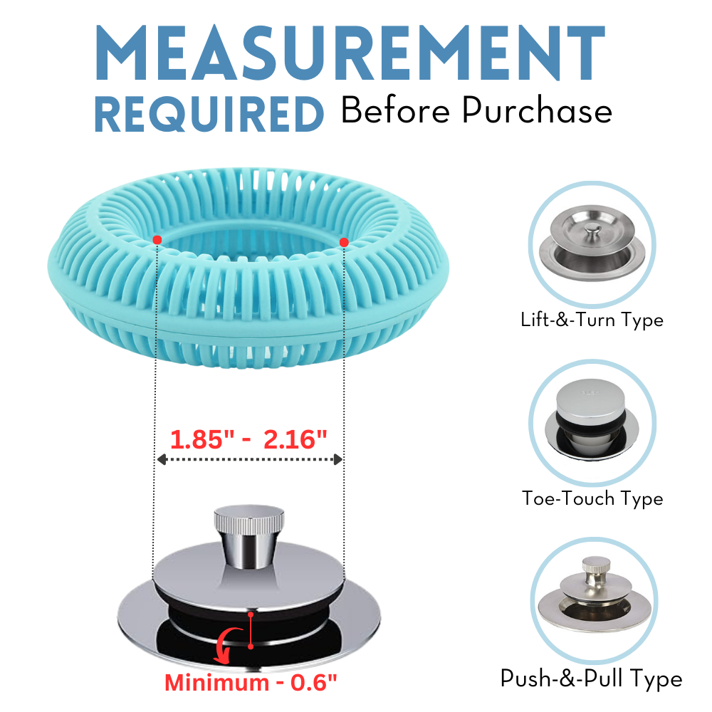 TUBRING Ultimate Tub Drain Protector - Hair Catcher/Strainer (Gray, Silicone)