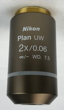 Nikon CFI Plan UW 2X/0.06  WD 7.5 Microscope Objective M25 Thread 105% Refund