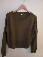 Aeropostale Sweater Olive Green Pullover Textured Pattern Lightweight Woman's M