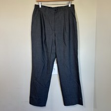 Escada Women's 40 Wool Silk Pockets Pleated Straight Leg Trousers