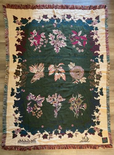 Bob Timberlake Home Collection - Old Salem Floral Tree Throw Tapestry Blanket - Picture 2 of 5