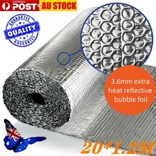 20*1.2M Foil Bubble Wrap Metallized Insulation Aluminum Roll Cushioning Wrap AU