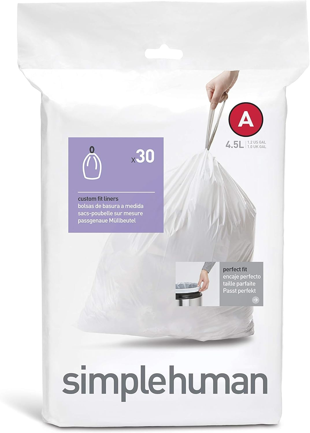 Trash Can Liner A, 4.5 Liters/1.2 Gallons, 30-Count-image