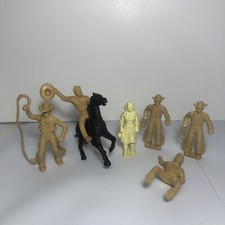 MARX FIGURE ROY ROGERS WESTERN PLAY SET 1950'S COWBOY DALE EVANS WIFE VTG 7pc