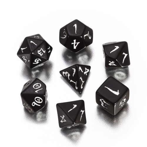 Set Di Dadi Opaque - Chon Drite Nero-Verde (7