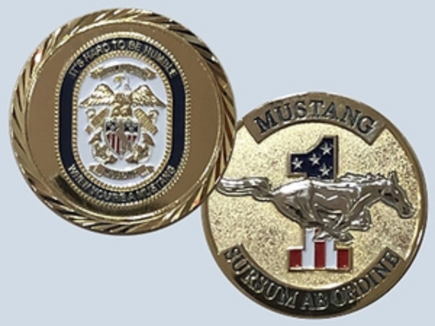 SURSUM AB ORDINE MUSTANG 1.75" NAVY LDO CWO CHALLENGE COIN | eBay