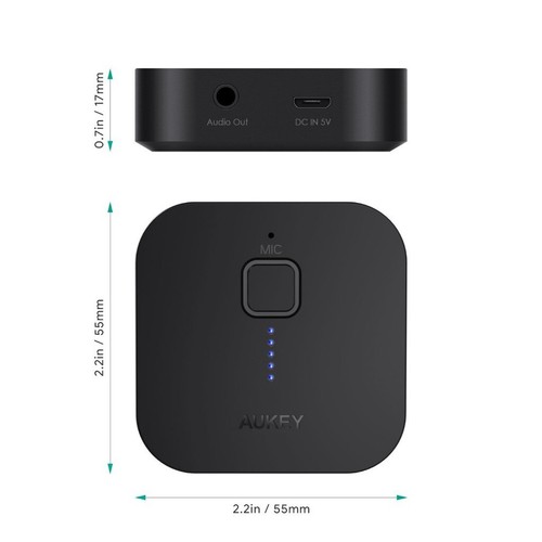 AUKEY BR-C1 Ricevitore Bluetooth Adattatore Audio e musica wireless chiamate - Zdjęcie 3 z 6
