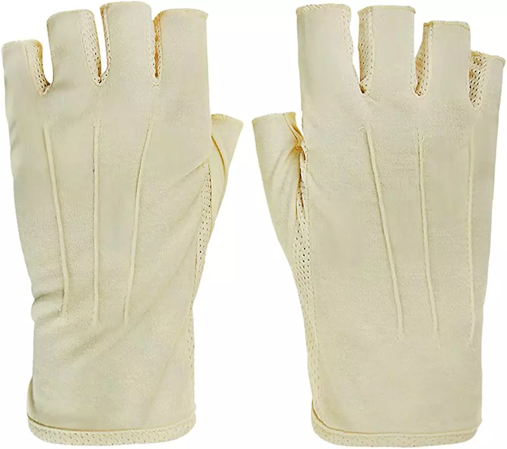 Lightweight Summer Fingerless Gloves Men Women UV Sun Protection Driving  Cotton