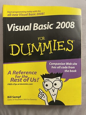 Visual Basic 2008 For Dummies by Bill Sempf (Paperback, 2008)