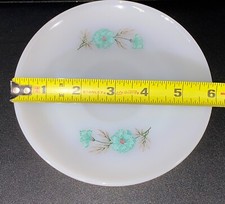 VINTAGE FIRE KING OVEN WARE 6" SAUCER PLATE "BONNIE BLUE" FLOWERS