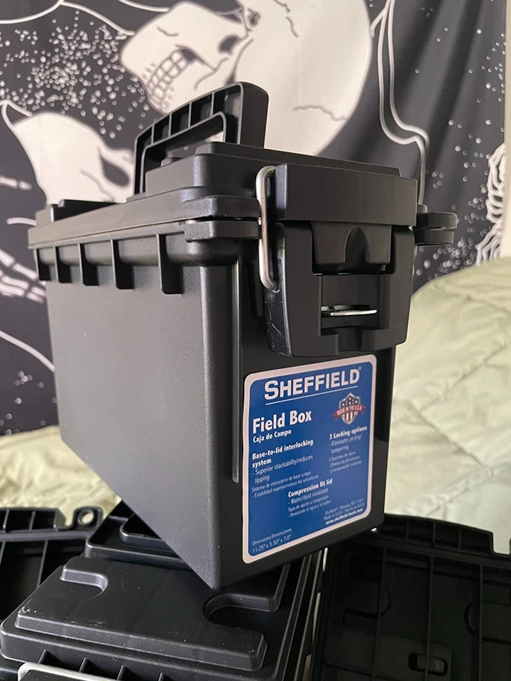 Caja de campo profundo Plano, caja de almacenamiento de munición, cajas de campo apilables .30 Cal, bloqueables Foto 2 de 4