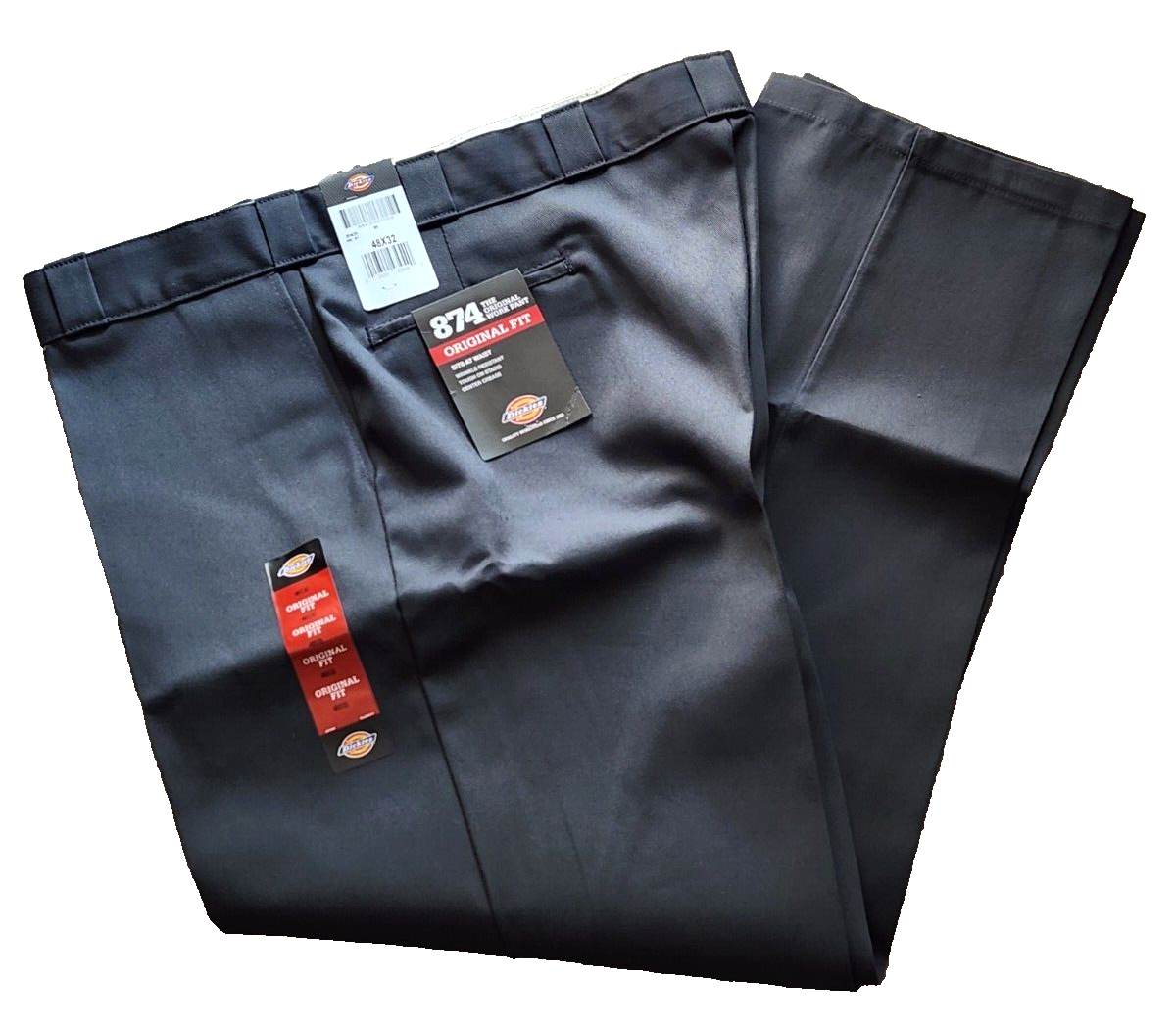 Dickies Men 874 Original Fit Work Pants 48x32 Straight Leg Gray