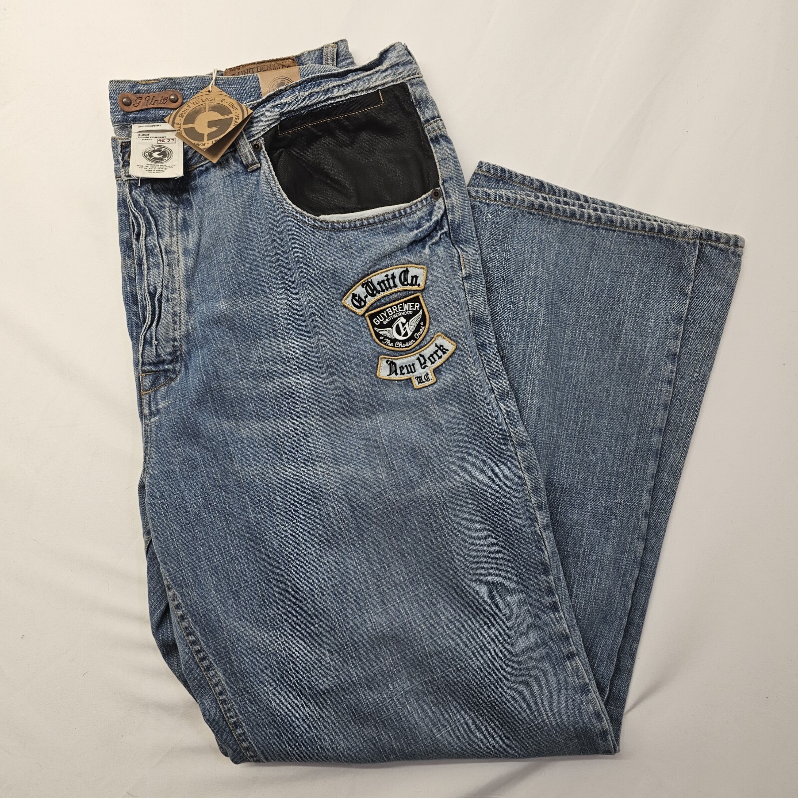 NOS G-Unit Denim Blue Jeans Mens 42x34 Vintage Y2k HIP HOP Baggy Premium