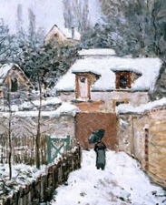 Alfred Sisley Snow at Louveciennes Giclee Canvas Print 8x10 Winter Scene Art