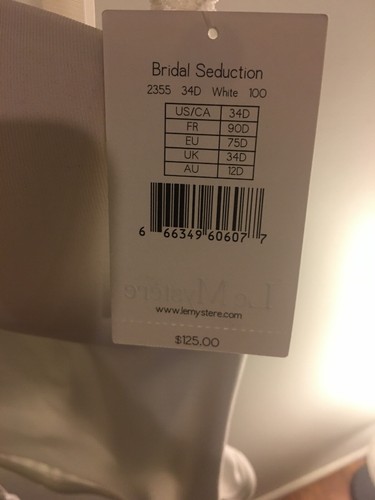 BNWT Le Mystere Bridal Seduction Bustier White Size 34D (US) #2355 - Picture 9 of 9