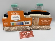 Warner s Ultra Soft Brief Panties With Lace - 3 Pack - Size S-5 LOT OF 2 NEW