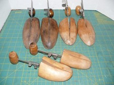 3 Pair VINTAGE ADJUSTABLE WOOD SHOE TREE STRETCHERS SIZE 3,4,D LOT 117-A