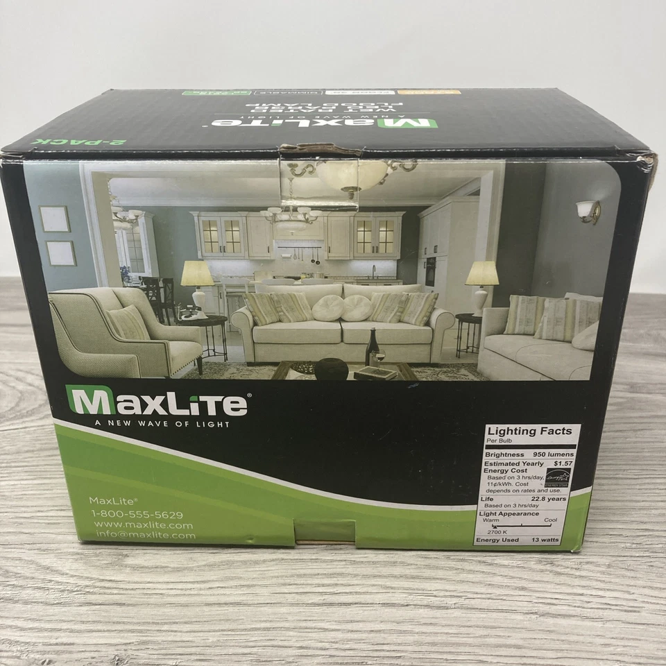 2 Maxlite 90W-Bulbs PAR38 Flood Light Dimmable 13W-LED 2700K Soft White 950L E26 - Image 4 of 4