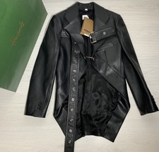 Burberry Genuine Runway Leather Biker Jacket  Sz Uk 6 Eu 38 New
