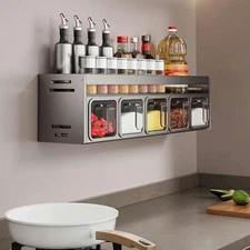 Spice Rack,Spice Organiser,Spice Rack Wall Mounted/Countertop,Strong Spice Shelf