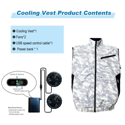 Cooling Vest with Fan Set and 12V Power Bank for Unisex Adult Beating the Heat - Picture 49 of 59