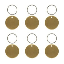 Blank Round Brass Tags Valve Tags 1.37 Inch Diameter Key Rings 10 PCS