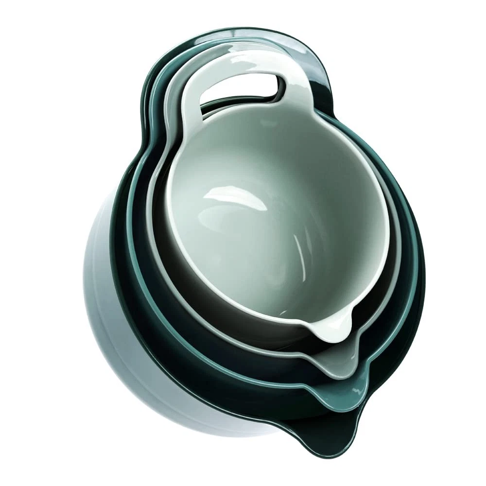 4 Pack Nesting Mixing Bowl with Pour Spout and Handle, BPA Microwave & Dishwa...