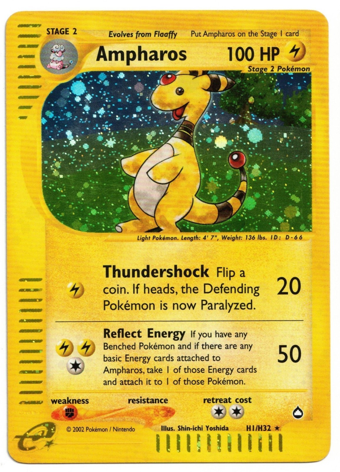 Pokemon Card: Ampharos HOLO H1/H32 Aquapolis Rare! NM