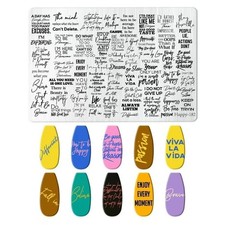 XXL Stamping Schablone Schrift 7 Stempel Platte Nailart Muster