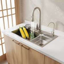 29.53-inch Undermount Workstation Kitchen Sink Single Bowl with Pull-out Faucet