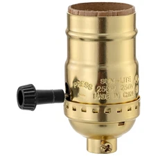 Lamp Socket Replacement, E26 Threaded Base, Turn Knob for Gold 