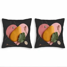 Set of 2 Decorative Throw Pillow Covers 18x18in - Modern Heart Design 