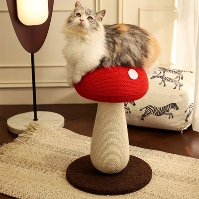 Mushroom Cat Scratching Post - Unique Design, Sisal-Wrapped, Ideal for Medium...