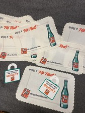 15 Vintage NOS 7UP Embossed Placemats ENJOY A 7UP FLOAT Soda Pop Bottle Hangers