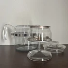 Vintage PYREX 7754 2-4 Cup Flameware Glass Coffee Percolator Complete Set