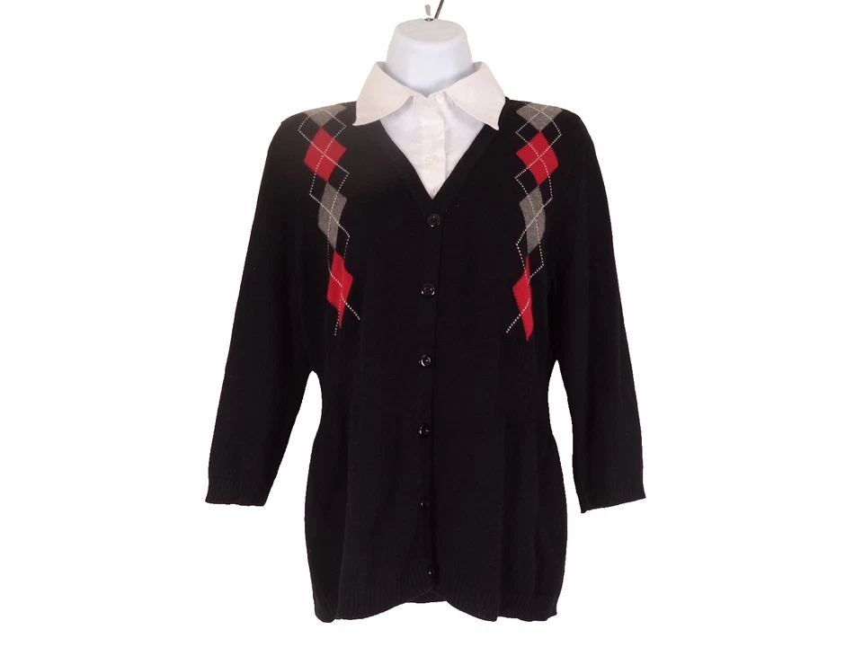 Suéter Elementz negro para mujer. PM. Manga larga. 60 % algodón/32 % acrílico/3 % spa Foto 3 de 4