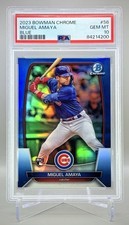 Miguel Amaya 2023 Bowman Chrome #56 Blue Refractor Rookie RC #/150 PSA 10 POP 1