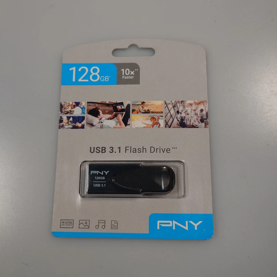 PNY Attaché 4 - 128 GB USB 3.1 Stick Flash Drive Schwarz Schneller Speicherstick - Bild 1 von 4