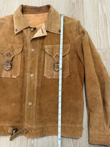 Vintage Brown Suede Leather Jacket Size 40 Western (RRL STYLE) Made In Hong Kong image 15