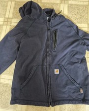 Carhartt FR Flame Resistant Force Midweight Hoodie Sweatshirt Mens Size m Blue