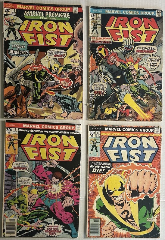 ⁠Marvel Premiere 17 Iron Fist 3 7 8 Comic Lot Bronze Age John Byrne Art Key 1974