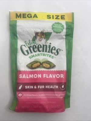 Greenies Feline Smartbites Skin & Fur Health 4.6 Ounce (Pack of 1), Salmon