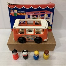 Jouet ancien vintage Fisher Price Play Family Little People - bus mini van 0141